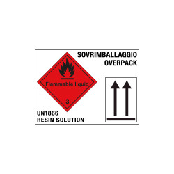 Etichetta 245x175 FLAMMABLE UN1866 . . . .