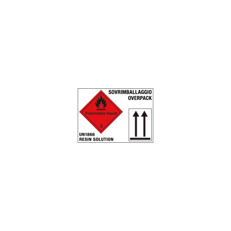 Etichetta 245x175 FLAMMABLE UN1866 . . . .