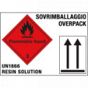 Etichetta 245x175 FLAMMABLE UN1866 . . . .