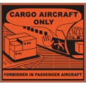 Etichetta adesiva CARGO AIRCRAFT ONLY