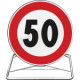 Cavalletto richiudibile +disco da 60 CL 2 "fig. 050 C. d. S. 50 km/h"