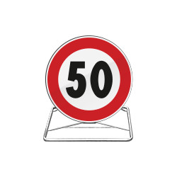 Cavalletto richiudibile +disco da 60 CL 2 "fig. 050 C. d. S. 50 km/h"