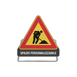 Cavalletto richiudibile con triangolo da 60 CL 1 "lavori in corso"