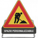 Cavalletto richiudibile con triangolo da 60 CL 1 "lavori in corso"
