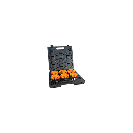 Kit 6 luci led di emergenza per segnalare ostacoli improvv. in valiget