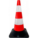 Cono segnale polietilene rosso bianco rifrangente