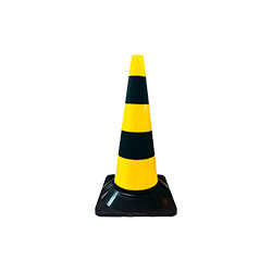 Cono segnale polietilene giallo nero
