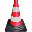 Cono stradale in gomma con 2 fasce rifrangenti classe 2 h. 30 cm.