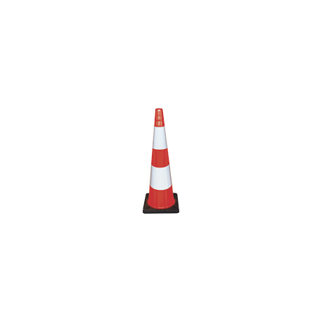 Cono rosso h. mm 900 2 bande rifrangenti classe 2 base caucciu'