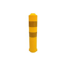 Delineatore cilindrico gomma giallo cm. 70x33 h + fasce rifr. per COT100