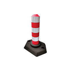 Delineatore flessibile cilindrico 3 fasce rifrangenti h. 33 cm.
