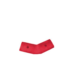 Cordolo Maxi angolo 45 gradi gomma rifrangente rossa cm. 30x25+25x15