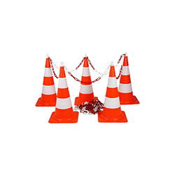 Kit 5 coni con 5 ganci e 7,5 mt di catena da 8 mm