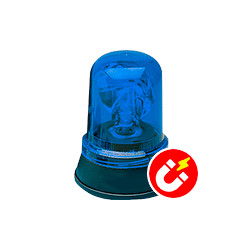 Segnalatore rotante 12Vcc blu b3 magn. +cavo accen.