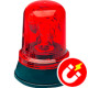 Segnalatore rotante 12Vcc rosso b. 3 magn+cavo accen