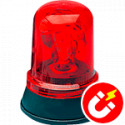 Segnalatore rotante 12Vcc rosso b. 3 magn+cavo accen