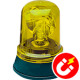 Segnalatore rotante 12Vcc giallo b. 3 magn. +cavo acc