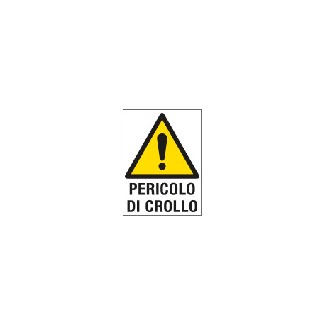 Cartello in Polionda Pericolo di crollo