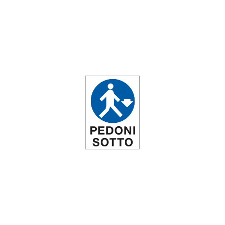 Cartello in Polionda Pedoni sotto