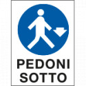 Cartello in Polionda Pedoni sotto