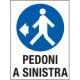 Cartello in Polionda Pedoni a sinistra