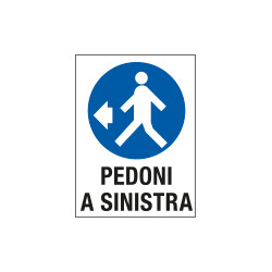 Cartello in Polionda Pedoni a sinistra