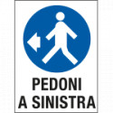 Cartello in Polionda Pedoni a sinistra