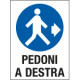 Cartello in Polionda Pedoni a destra