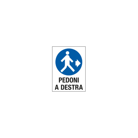Cartello in Polionda Pedoni a destra