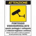 Cartello in Polionda Ponteggio videosorvegliato