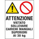Cartello in Polionda Attenzione vietato sollevare carichi. . . . .