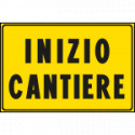 Cartello fondo giallo INIZIO CANTIERE