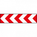 Pannello Bianco Rosso segnalatore curva provvisoria