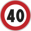 Disco alluminio rifrangente HI NF 50 LIMITE VELOCITA' KM 40