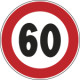 Disco alluminio rifrangente EG NF 50 LIMITE VELOCITA' KM 60