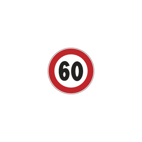 Disco alluminio rifrangente EG NF 50 LIMITE VELOCITA' KM 60