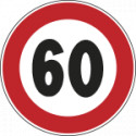 Disco lamiera rifrangente HI NF 50 LIMITE VELOCITA' KM 60