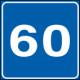 Cartello NF 312 VELOCITA' CONSIGLIATA 60 Km/h