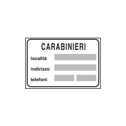 Cartello NF 380 CARABINIERI