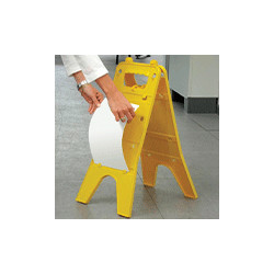 Segnale in polipropilene colore giallo con 2 cartelli personalizzabili