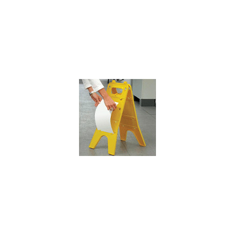 Segnale in polipropilene colore giallo con 2 cartelli personalizzabili