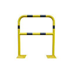 Barriera giallo/nera con piastra di fissaggio alle basi