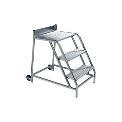 Sgabello 3 gradini con piano calpestio 42x60 cm e ruote
