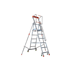 Scala a castello pieghevole a 6 gradini con pedana