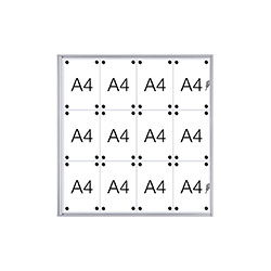 Bacheca per interni retro in lamiera magnetica per 12 fogli A4