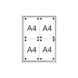 Bacheca per interni retro in lamiera magnetica per 4 fogli A4