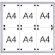 Bacheca per interni retro in lamiera magnetica per 6 fogli A4