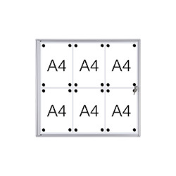 Bacheca per interni retro in lamiera magnetica per 6 fogli A4
