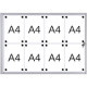 Bacheca per interni retro in lamiera magnetica per 8 fogli A4