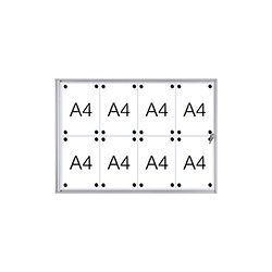 Bacheca per interni retro in lamiera magnetica per 8 fogli A4